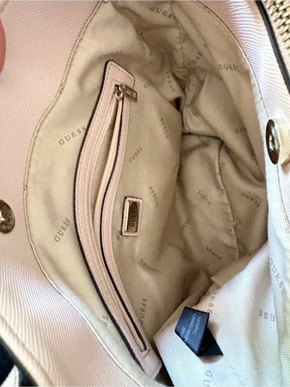 GUESS Blush Pink Saffiano Tote with Coin Pouch - Picture 5 of 7